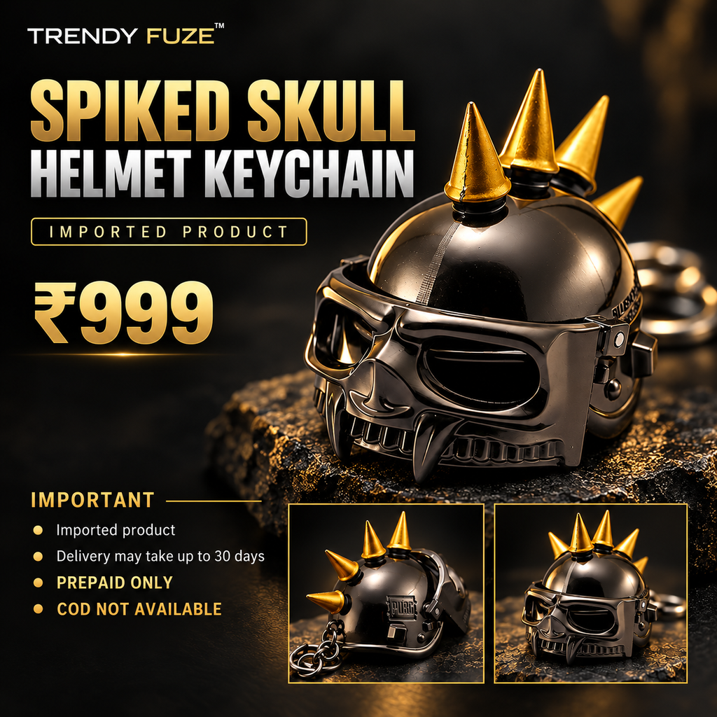 Spiked Skull Level 3 Helmet Metal Keychain – Imported