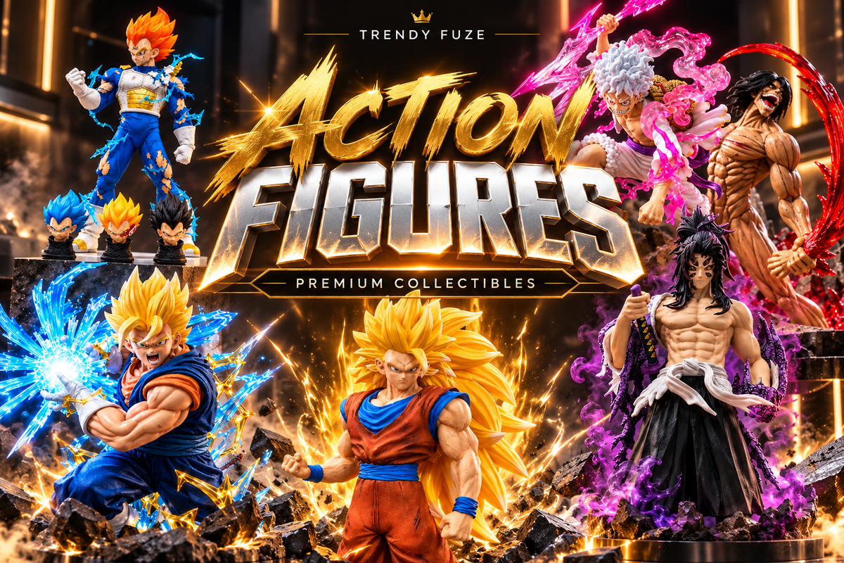 Colorful action-figure collection display