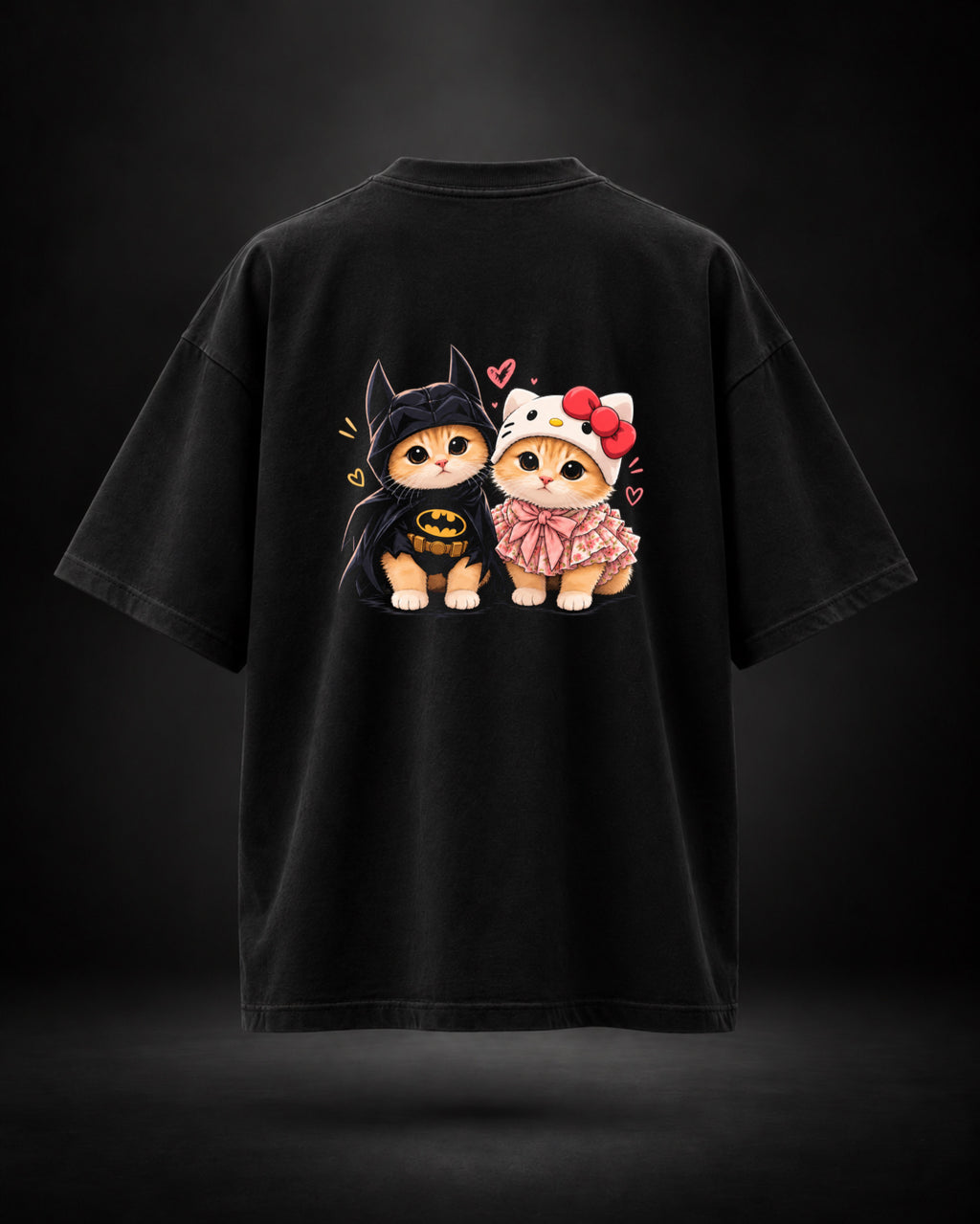 Trendy Fuze black oversized T-shirt back graphic