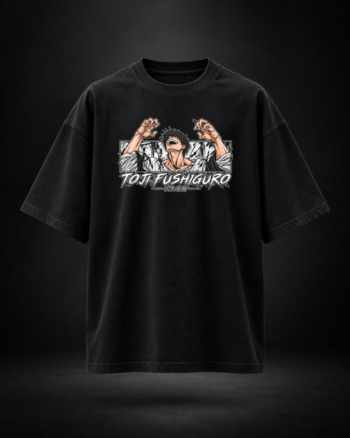 Trendy Fuze black oversized T-shirt - Toji Fushiguro print