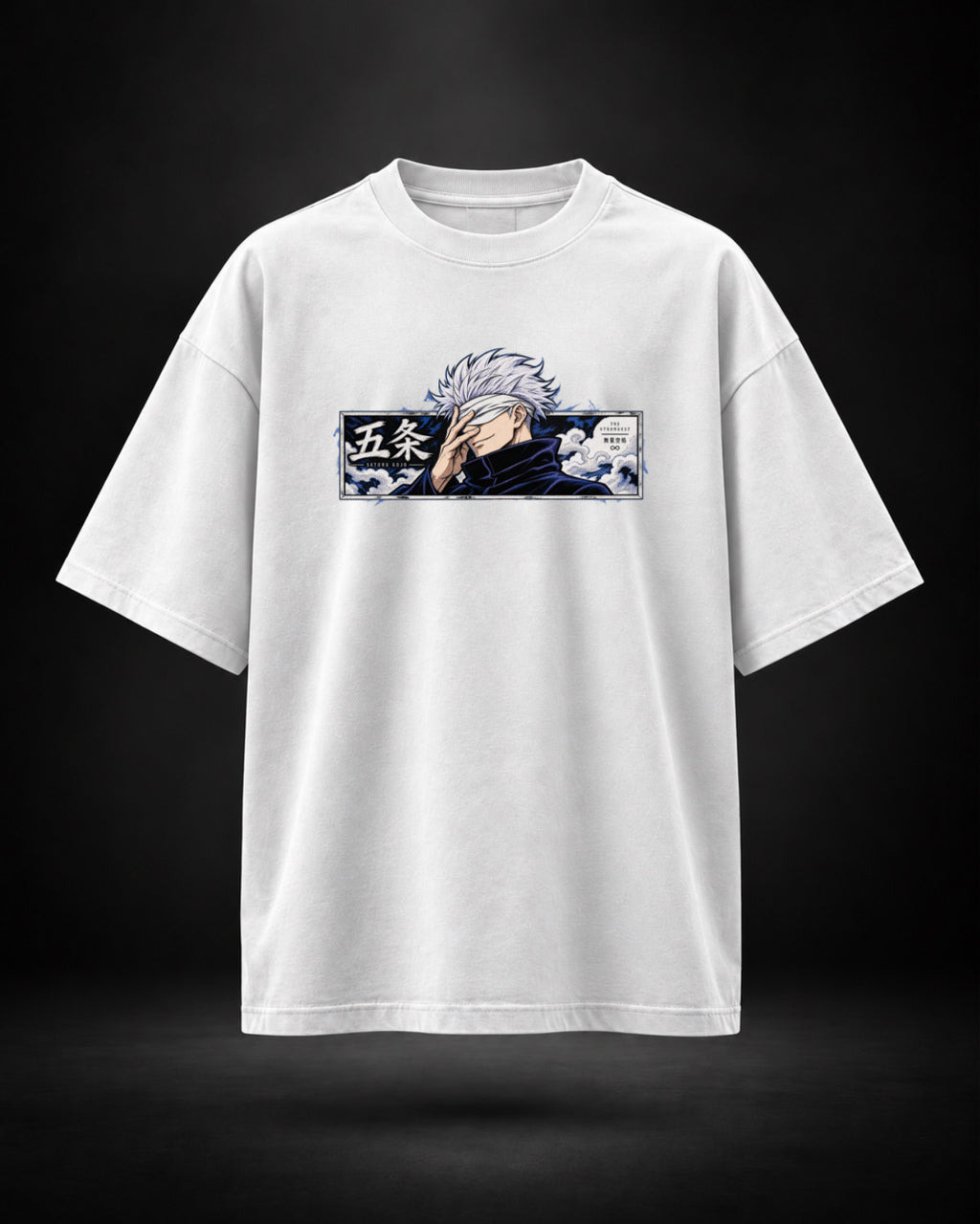 Trendy Fuze Satoru Gojo oversized T-shirt in white - front graphic