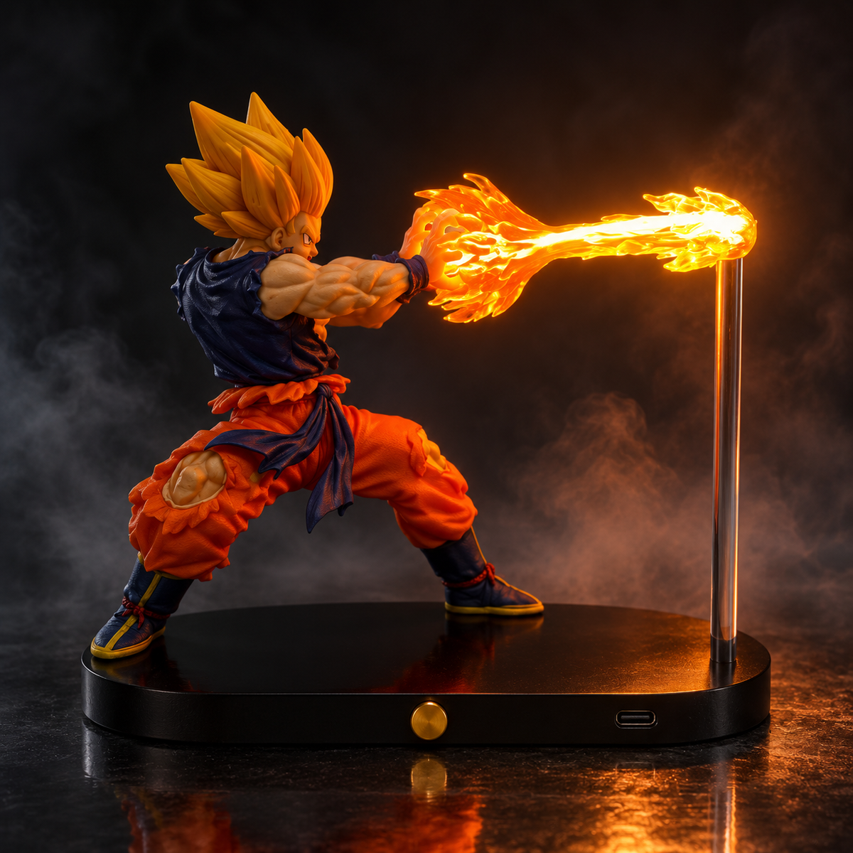 Anime energy beam desk lamp figure rear view