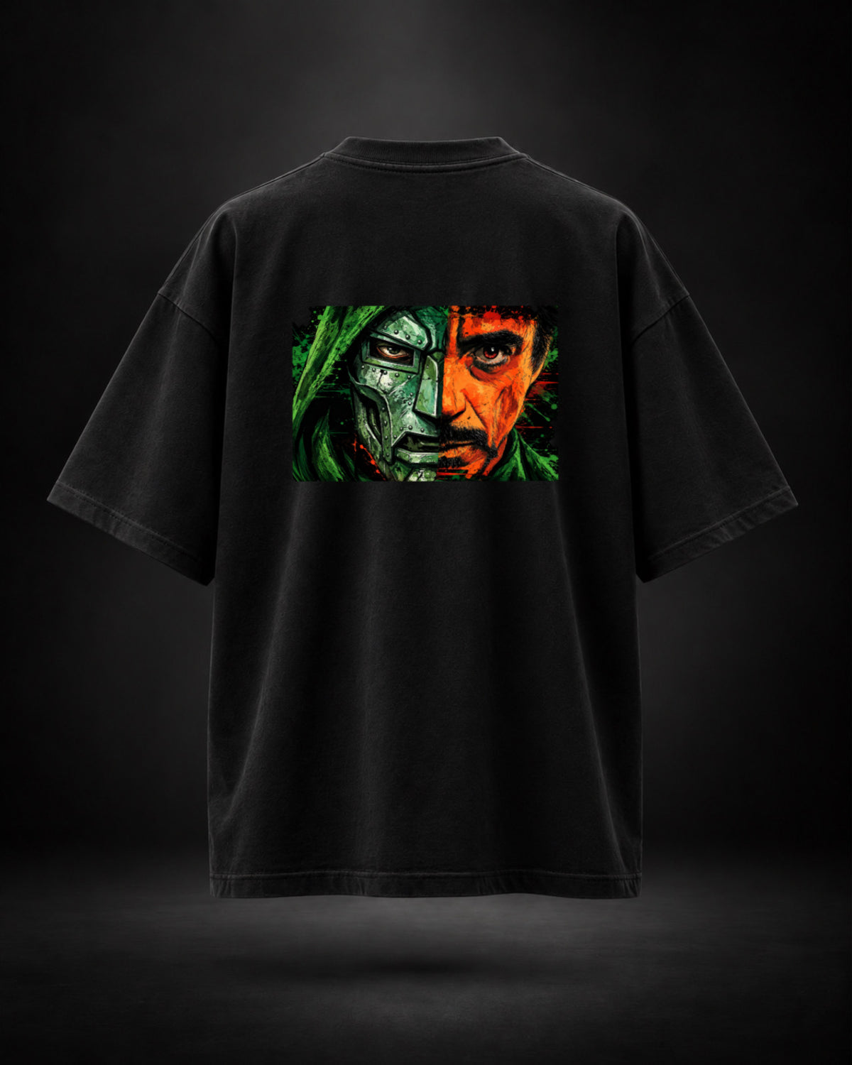 I AM DOOM oversized black T-shirt back graphic view