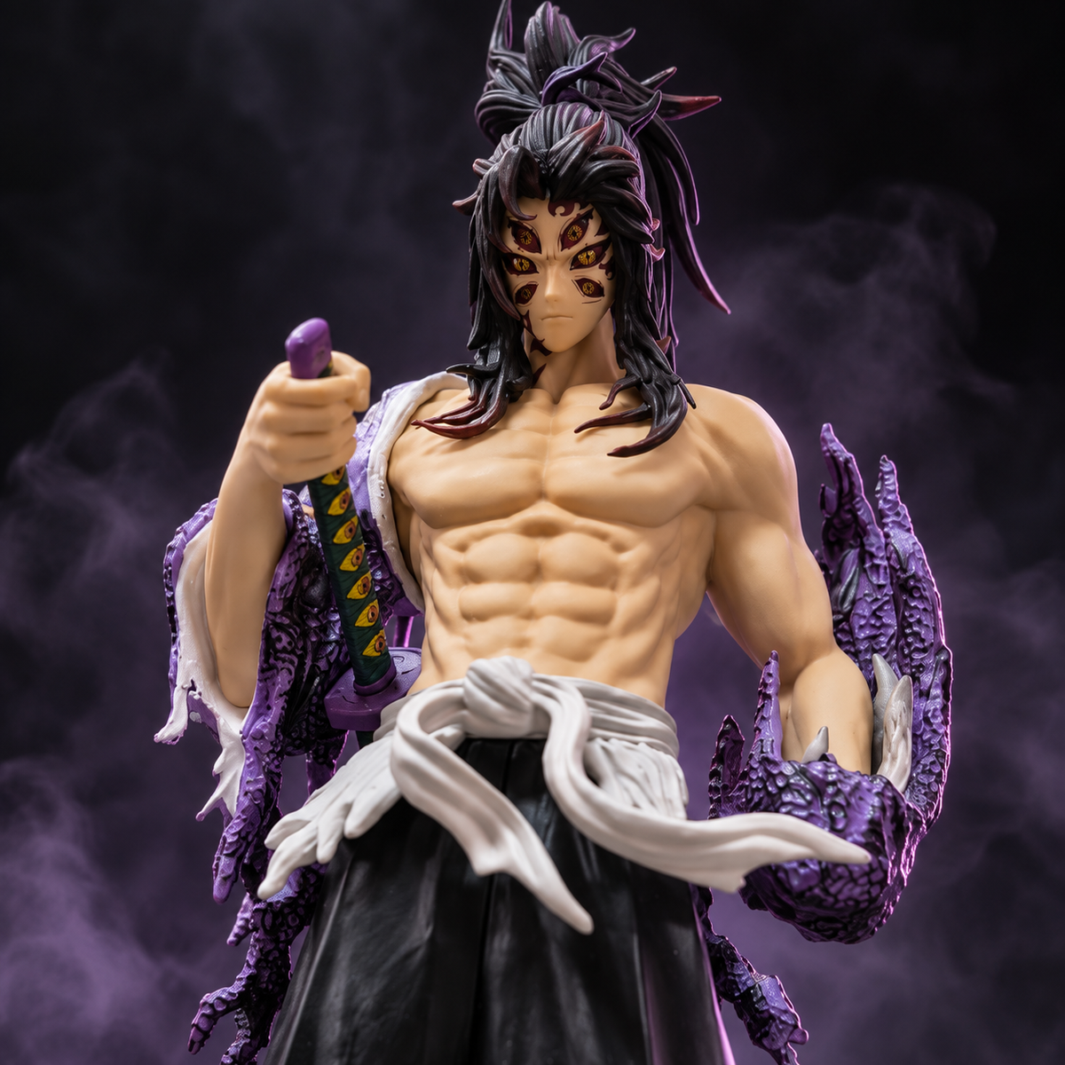 Kokushibo Upper Moon One action figure angled view with purple effects