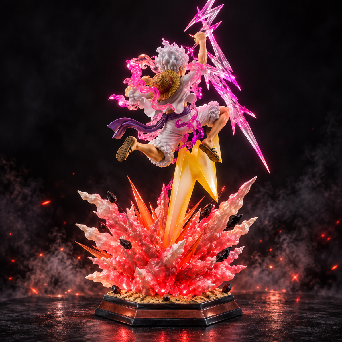 Monkey D. Luffy Gear 5 Lightning Explosion figure rear view