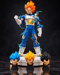 Majin Vegeta 40 cm battle damaged premium figure with four interchangeable heads and blue energy effects