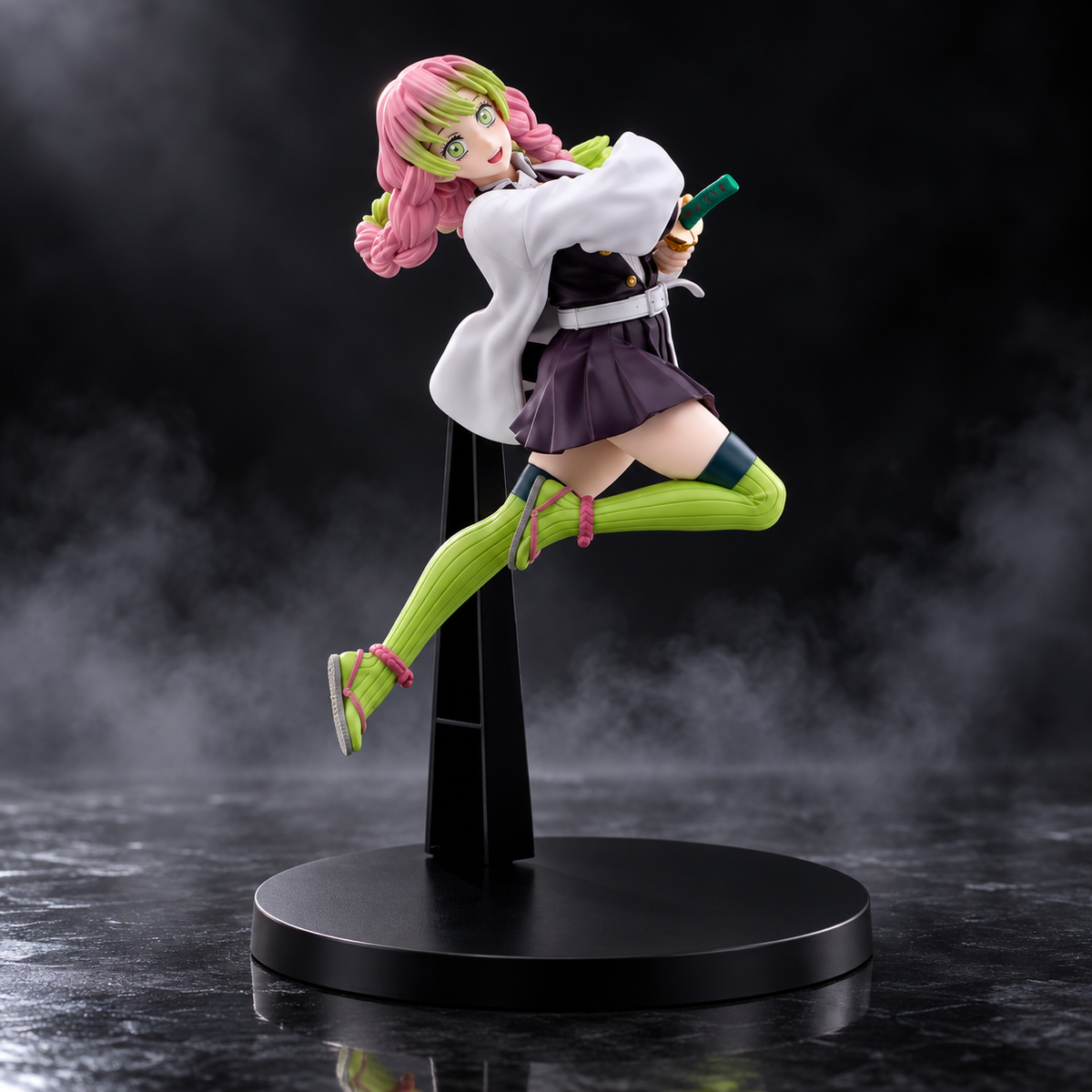 Mitsuri Kanroji 19 cm figure front hero view on dark background