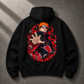Pain Akatsuki oversized black hoodie with red and orange back graphic