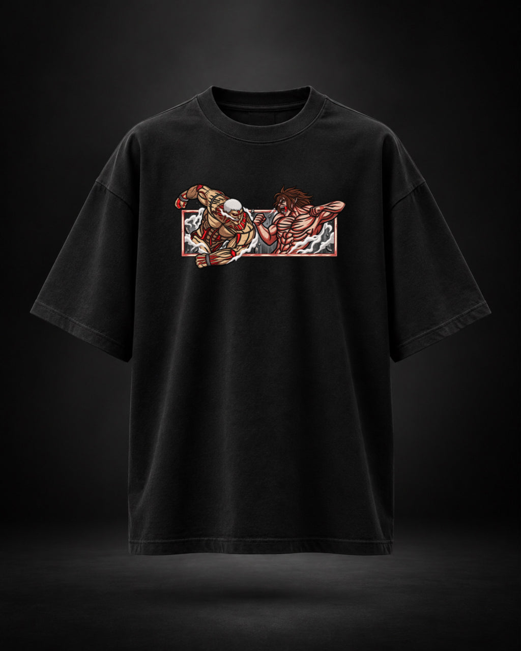 Trendy Fuze Titan Clash oversized T-shirt in black - front graphic