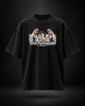 Toji Fushiguro oversized anime T-shirt in black - front view