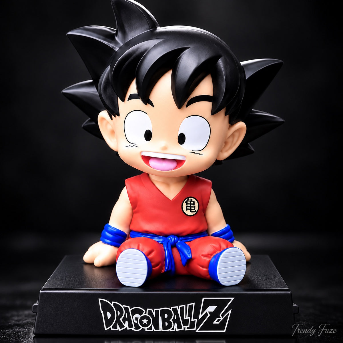 Kid Goku red outfit sitting figure front close-up