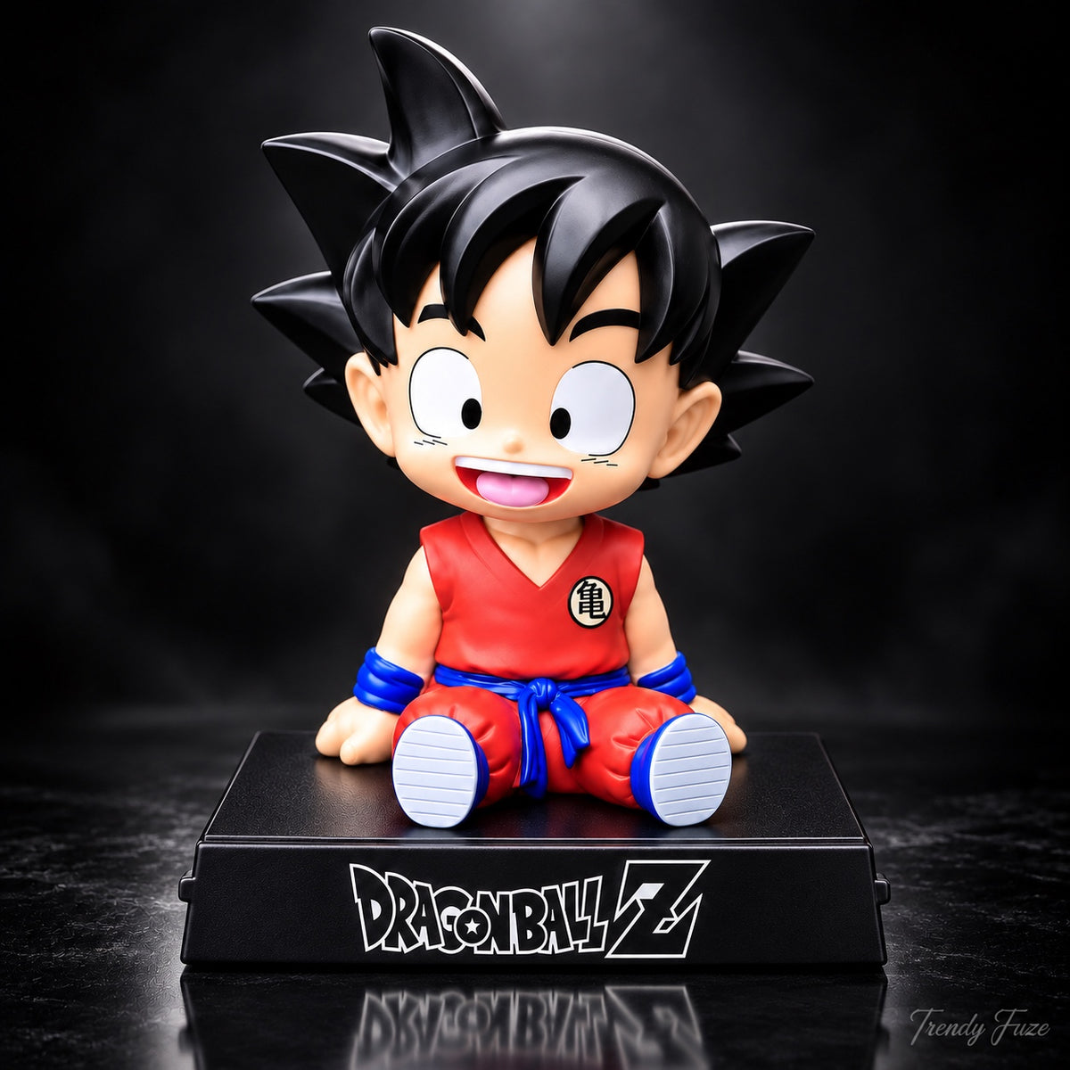 Kid Goku sitting Dragon Ball Z bobblehead figure front view with display base