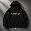Trendy_Fuze black oversized hoodie front with gothic logo