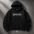 Trendy_Fuze black oversized hoodie front with gothic logo